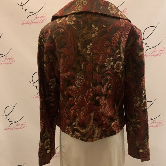 Mechant. Sz Small. Floral Tapestry Button Up Lined Jacket. Long Sleeve. WTC - Picture 5 of 8